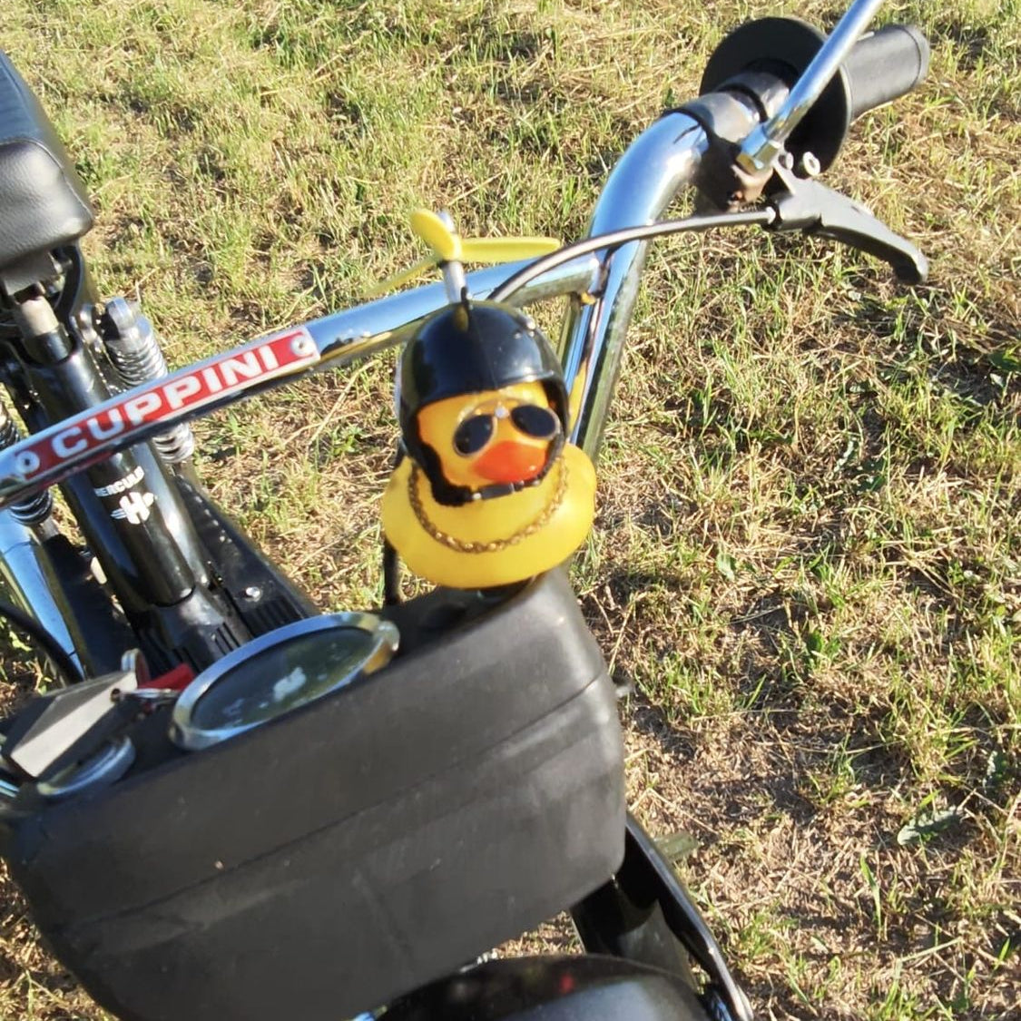 Propeller-Ente mit Helm Deko