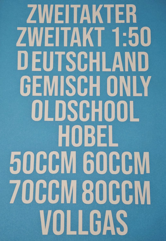 CUSTOM Mofa / Tuning-Sticker 2,5cm hoch