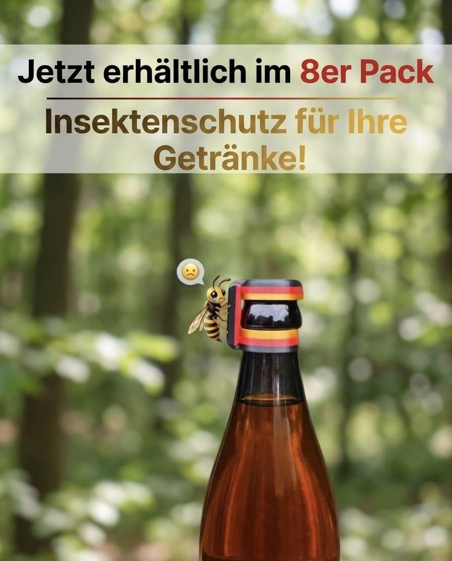 Deutschland-Deckel (8er Pack)   Bierflaschen-Clip & Insektenschutz für 0,33L & 0,5L Flaschen