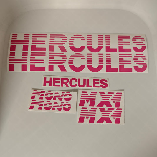 Hercules MX1 Aufkleber-Set Magenta komplett – 7-teilig